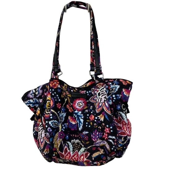 Vera Bradley Glenna Shoulder Bag Floral Medium Leather Details Multiple Pockets - Picture 1 of 12